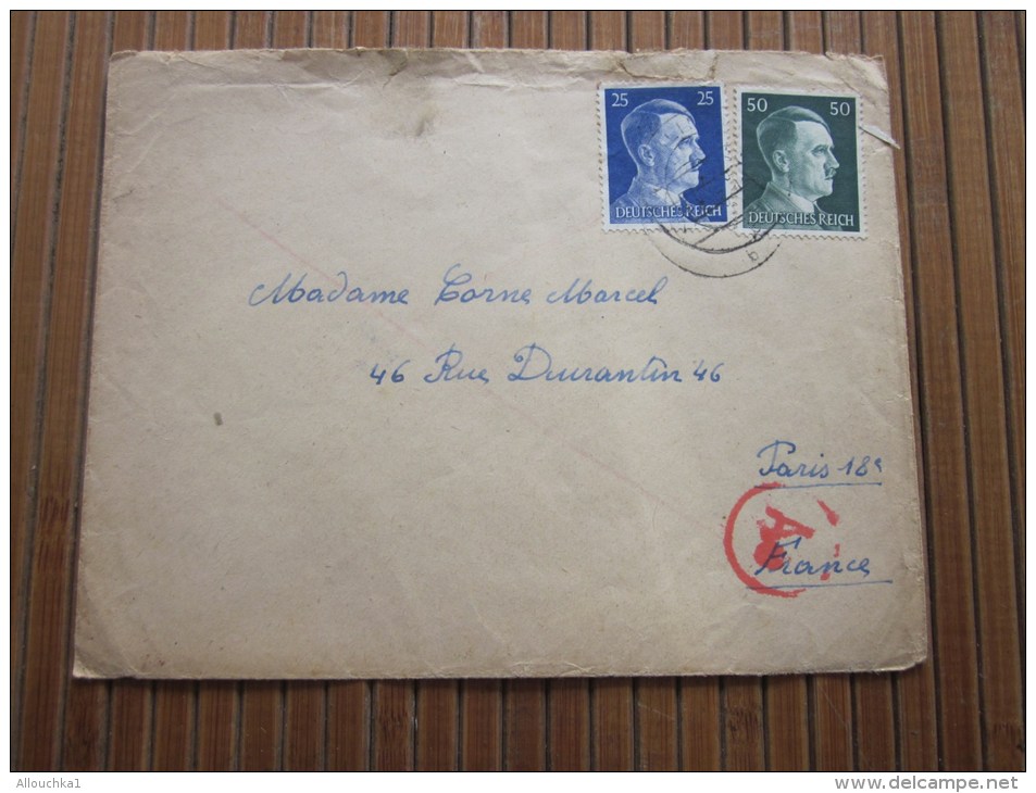 Cover + Mail Zensurbf  &gt;Metzerl Cie Wailingen 1943 STO Pflichtpraktika Service  Deutschland&gt;pour Fur  Paris - Lettres & Documents