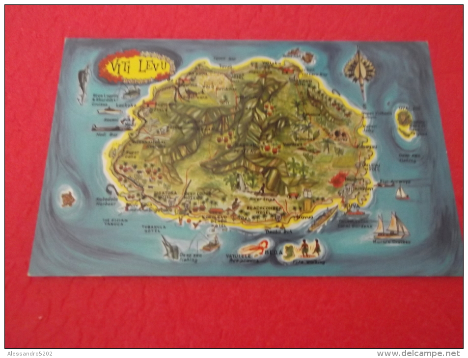 Fiji  9x14 Viti Levu Map - Figi