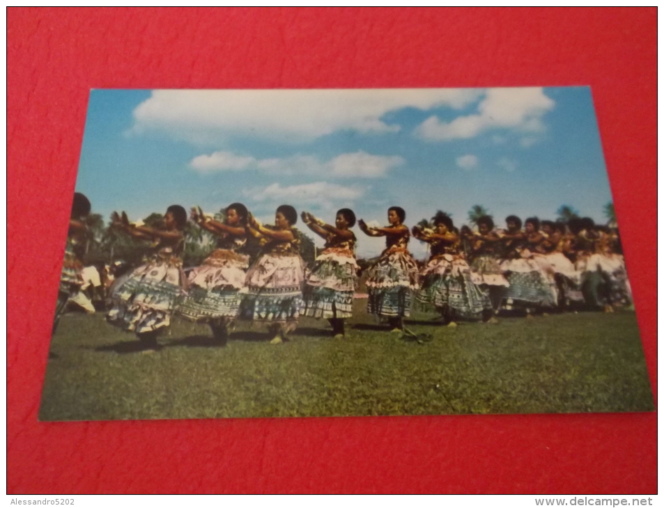 Fiji  9x14 Ceremonial Meke By Fijian Women - Fiji