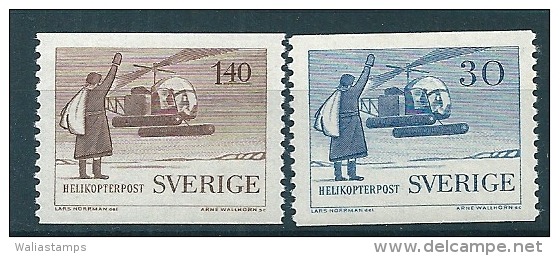 Sweden 1958 Helicopter Mail  Service Scott 518-9 MNH - Nuevos