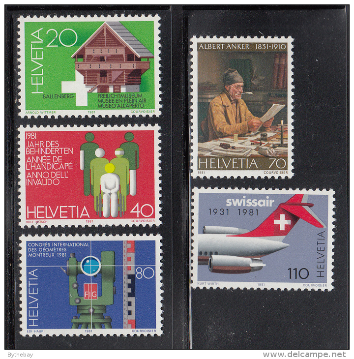 Switzerland MNH Scott #694-#698 Set Of 5 Anniversaries - Nuevos