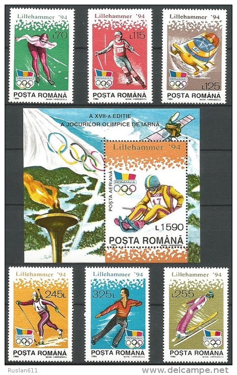 Olympic Games Romania 1994 #4954/9 + Bl 288  Lillehammer MNH ** - Winter 1994: Lillehammer