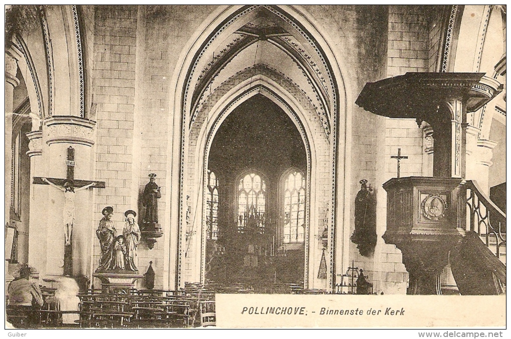 Pollinchove Binnenste Der Kerk Petite Déchirure A Gauche!!voir Scan. - Andere & Zonder Classificatie