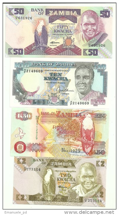 Zambia Lot 4 UNC Banknotes - Zambia