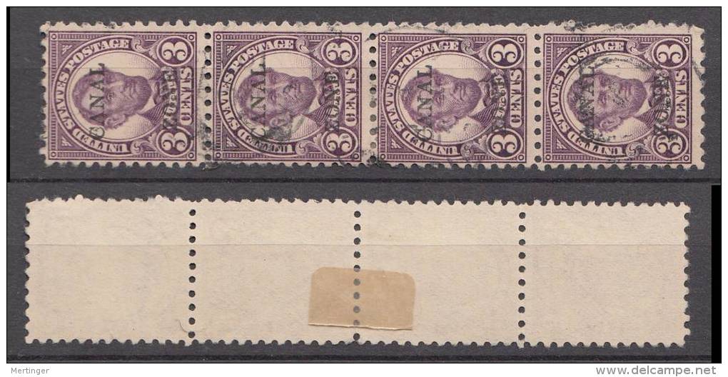 Panama Canal Zone Mi# 58C Used Strip Of 4 Perf. 10 - Zona Del Canale / Canal Zone