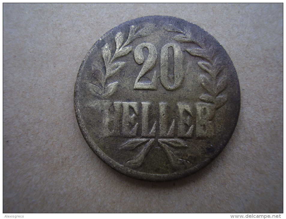 DOA  1916 EMERGENCY TABORA COINS 20 HELLER BRASS TYPE B - B . - German East Africa