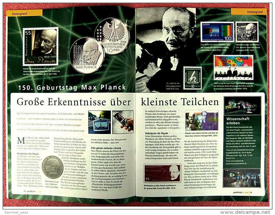 3 X Postfrisch Philatelie-Journal  ,  Von 2008  ,  Mit Neuausgaben , Hintergrund , Porträt - Deutsch (ab 1941)