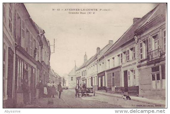 62 AVESNES LE COMTE - (attelage, Animé) Grande Rue Nr 2 - D16 153 - Avesnes Le Comte