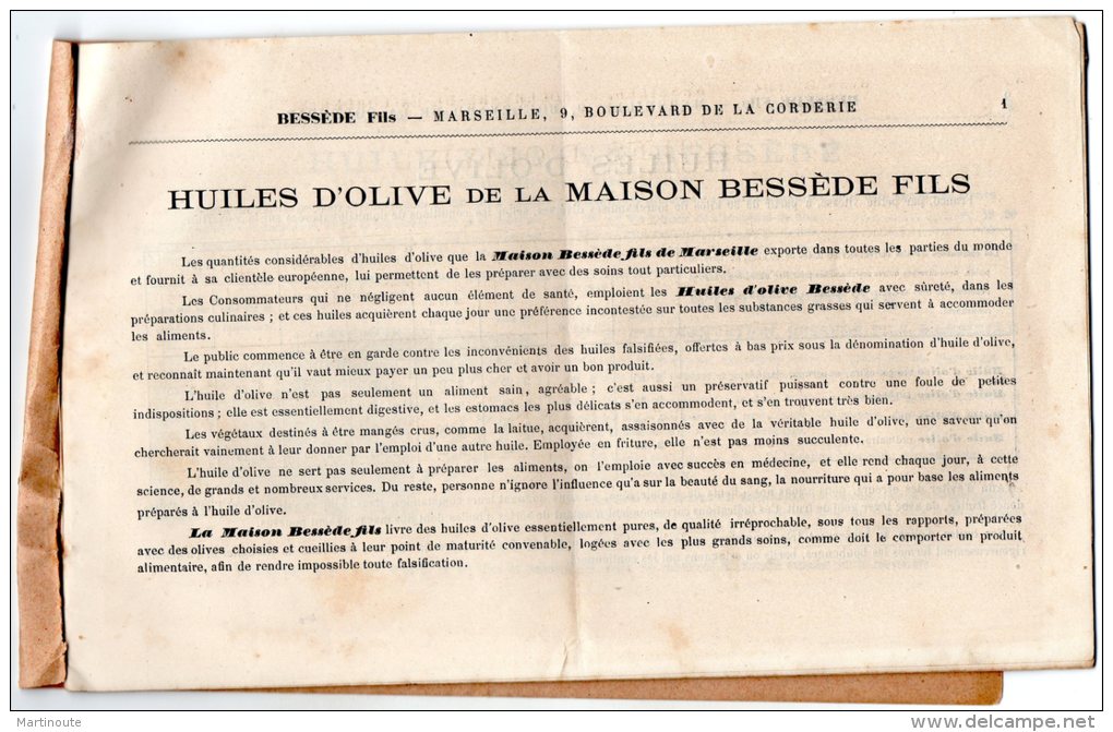 - Catalogue De La COMPAGNIE GENERALE D'ALIMENTATION, BESSEDE FILS à MARSEILLE - 198 - Autres & Non Classés