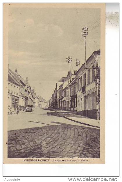 62 AVESNES LE COMTE - (tacot) La Grande Rue Avec La Mairie - D8 - Avesnes Le Comte