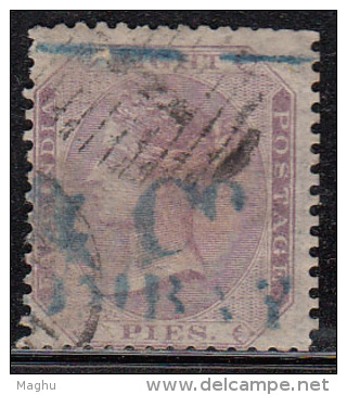 British East India Used 1865, Elephant Watermark, Eight Pies - 1858-79 Compagnie Des Indes & Gouvernement De La Reine