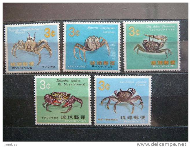 Japan - Ryukyu Is. 1968  **  MNH #Mi. 202/6 Crabs - Ryukyu Islands