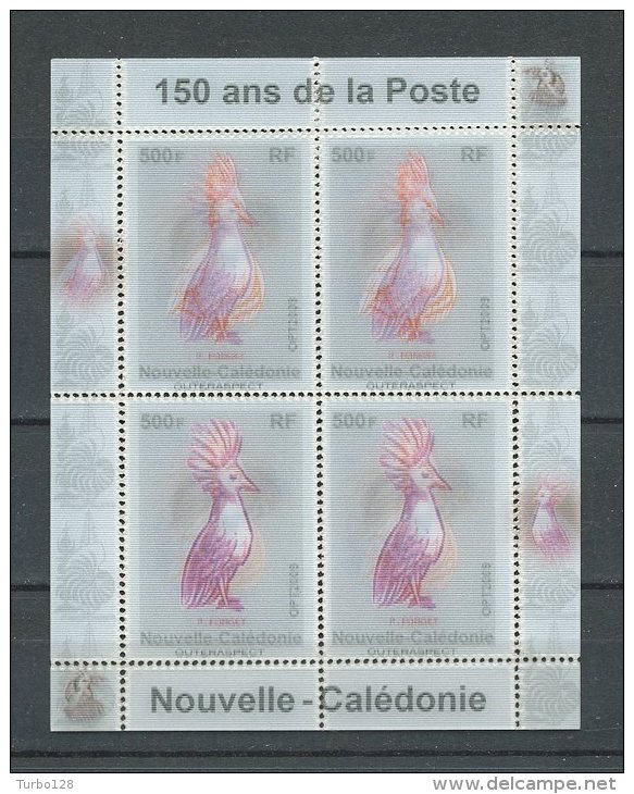 CALEDONIE 2009 N° 1078 ** X 4  Neuf = MNH Superbe Lenticulaire Autoadhésif Oiseaux Cagou Birds Faune Fauna - Ongebruikt