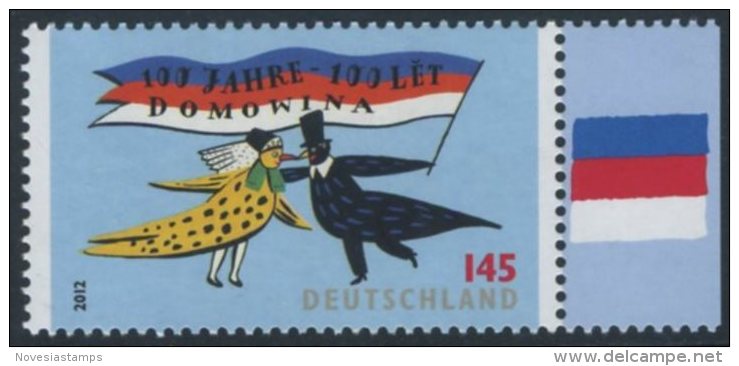 !a! GERMANY 2012 Mi. 2957 MNH SINGLE W/ Right Margin (b) -Domowina - Federation Of Lusatian Sorbs - Ungebraucht