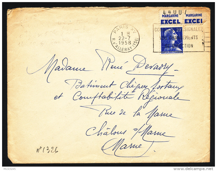 Marianne De Muller Avec Pub Excel / Lettre De Paris Pour Châlons Sur Marne - Other & Unclassified