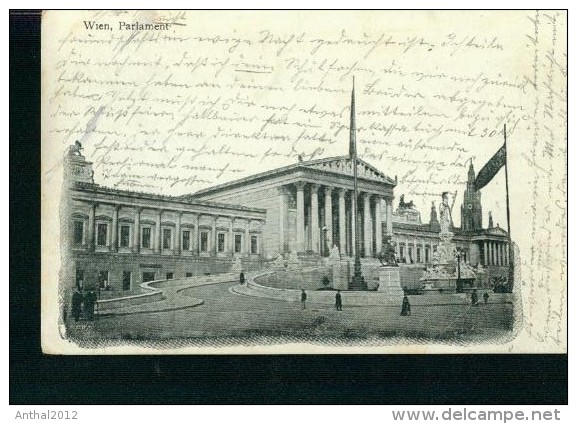 Litho Wien Parlament 5.7.1910 Nach Köln - Vienna Center