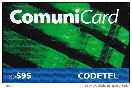 Dominican Republic, RD-COD-0007, 95 Telephone Keyboard In Green, 2 Scans . - Dominik. Republik