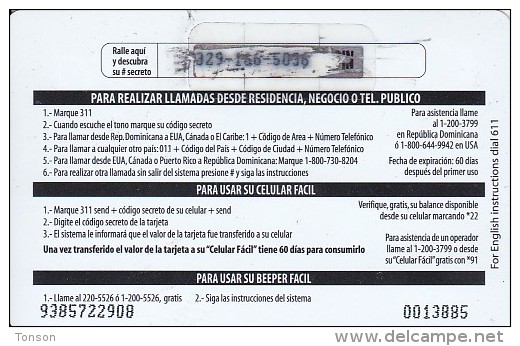 Dominican Republic, RD-COD-0007, 95 Telephone Keyboard In Green, 2 Scans . - Dominicaine