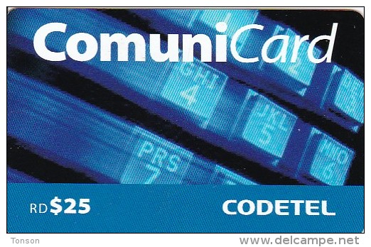 Dominican Republic, RD-COD-0005, 25 Telephone Keyboard In Blue, 2 Scans . - Dominicana