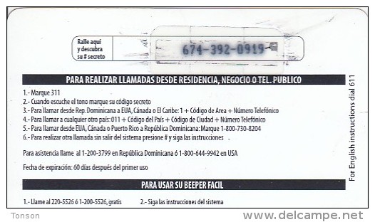 Dominican Republic, RD-COD-0005, 25 Telephone Keyboard In Blue, 2 Scans . - Dominik. Republik