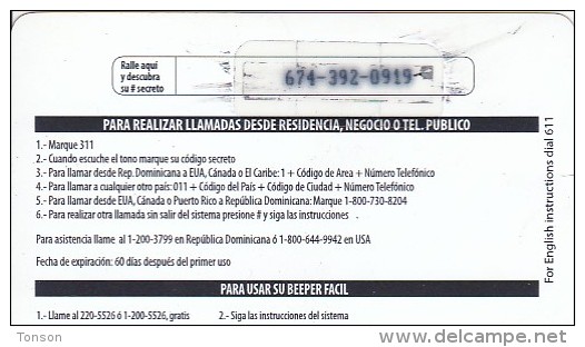 Dominican Republic, RD-COD-0005, 25 Telephone Keyboard In Blue, 2 Scans . - Dominicana
