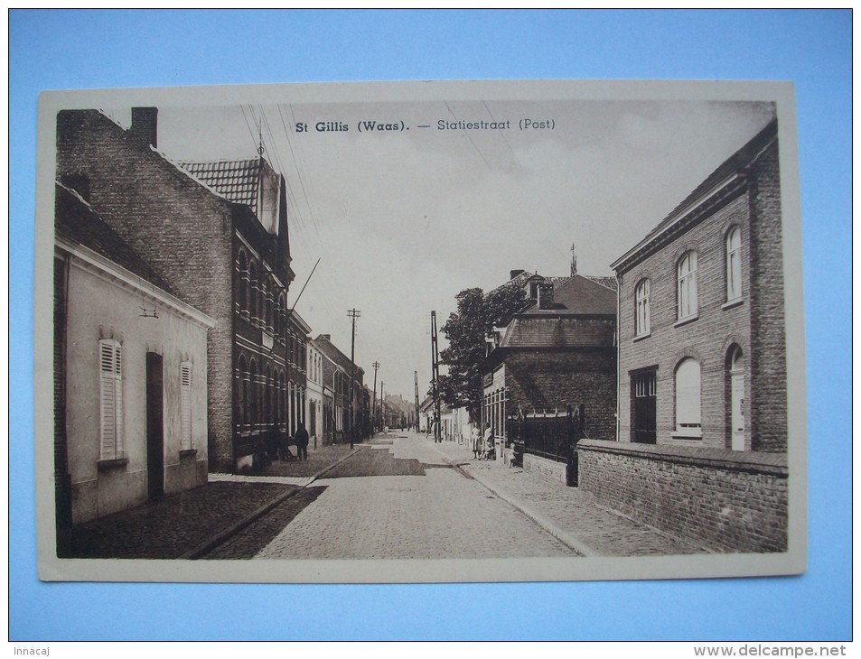 Ma Réf: 69-6-5.                  St. GILLIS  ( Waas ). - Statiestraat ( Post ).   ( Teinte Bistre ). - Sint-Gillis-Waas