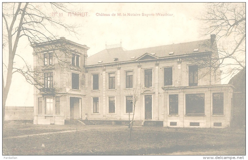 BELGIQUE.  HANNUT.  CHÂTEAU DE M. LE NOTAIRE SNYERS-WAUTHIER.  GROS PLAN. - Hannut