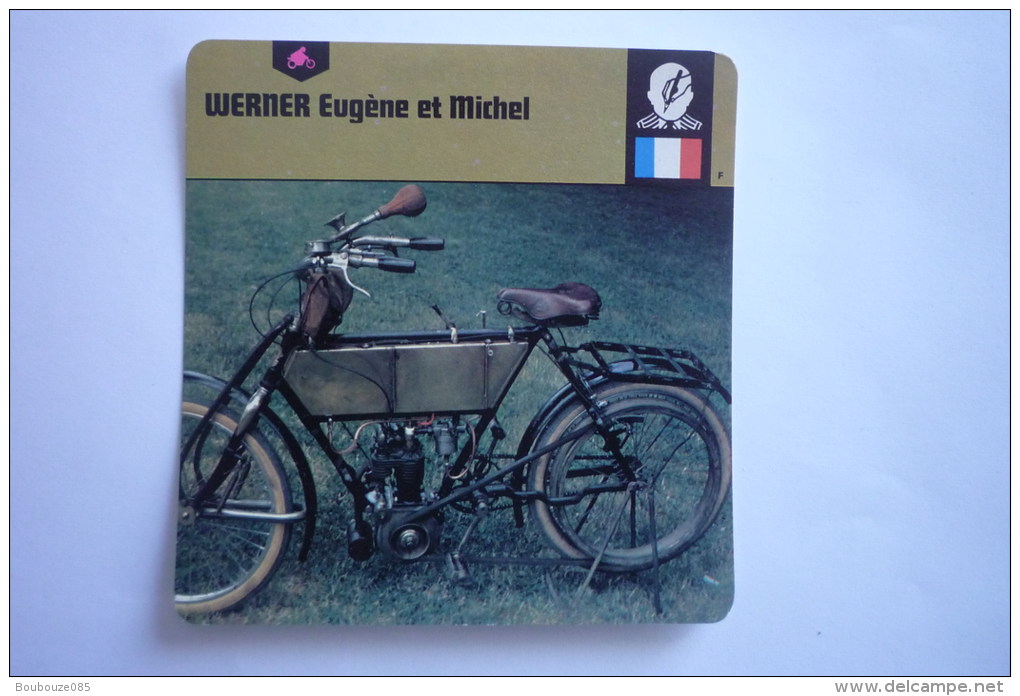 Transports - Sports Moto - Carte Fiche Moto - Werner Eugène Et Michel ( Description Au Dos De La Carte ) - Motorcycle Sport