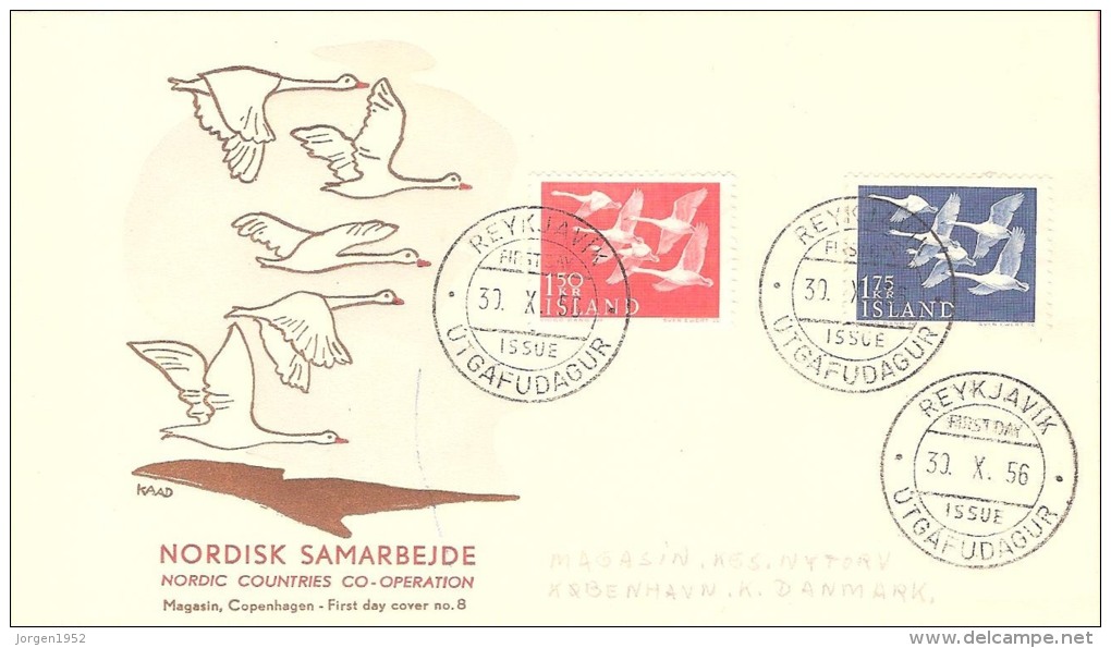 ICELAND  #FIRST-DAY COVER FROM YEAR 1956 - FDC