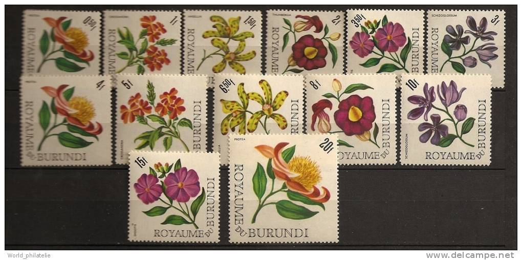 Burundi 1966 N° 172 / 84 Inc ** Courant, Fleur, Protea Argyrea, Crossandra, Ansellia, Thunbergia, Schizolossum, Dissotis - Neufs