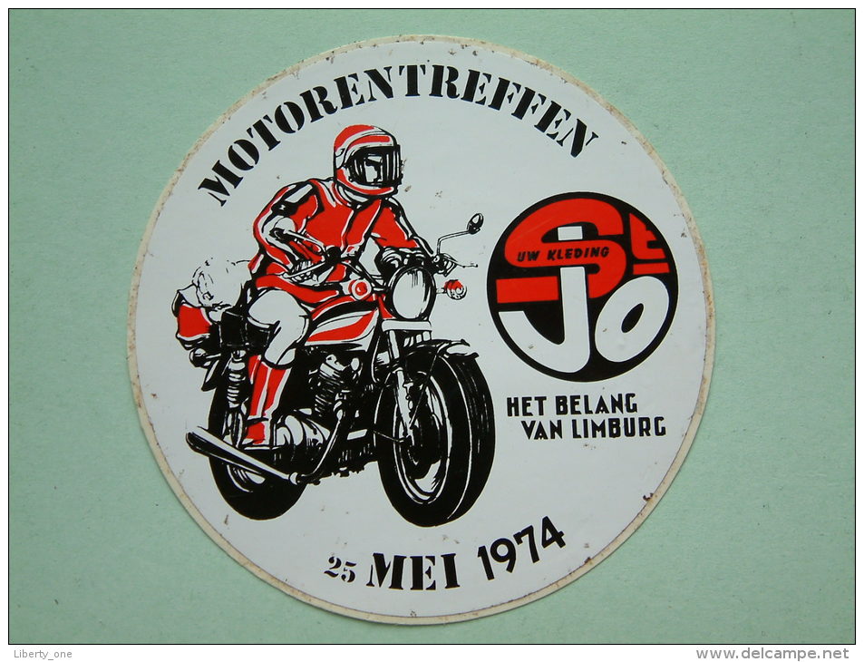 MOTORENTREFFEN 25 Mei 1974 ( 9 Cm. / Het Belang Van Limburg ) Zelfklever / Sticker ( Zie/voir Details Foto ) ! - Sonstige & Ohne Zuordnung