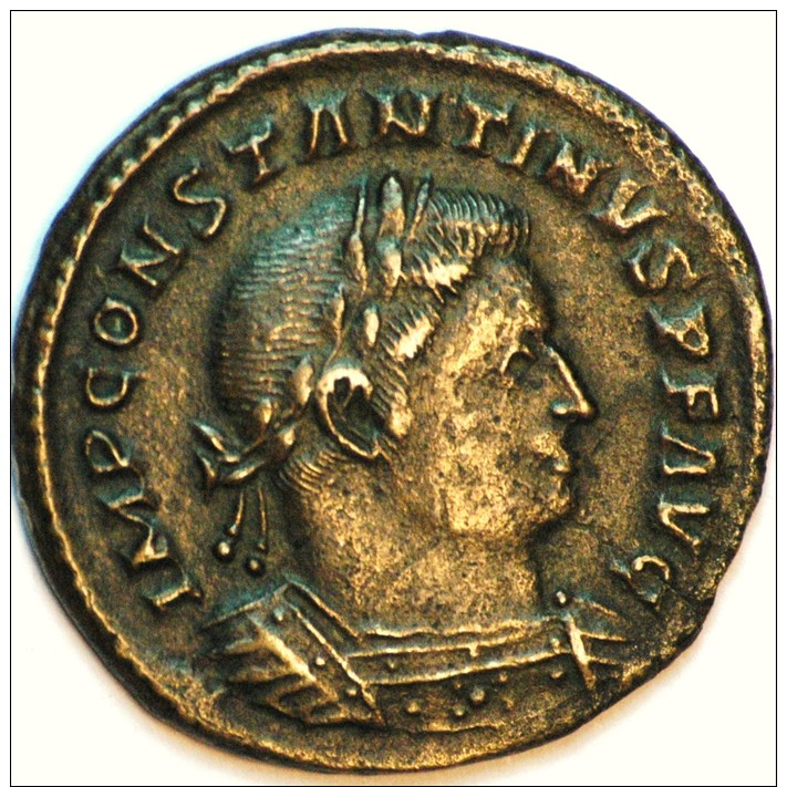 CONSTANTIN (306-331) FOLLIS GRAND MODULE 5.93 Grammes REVERS MARS TTB RARE - L'Empire Chrétien (307 à 363)