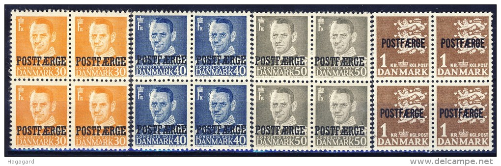 ##Denmark 1949-50. POSTFÆRGE. Blocs Of 4. Michel 31-34. MNH(**) - Pacchi Postali