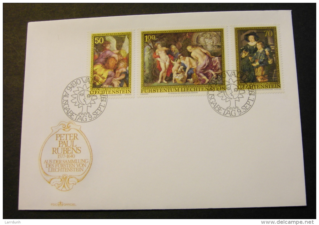 Liechtenstein 595-97 Rubens Paintings Day Of Issue Cancel 1976 A04s - FDC