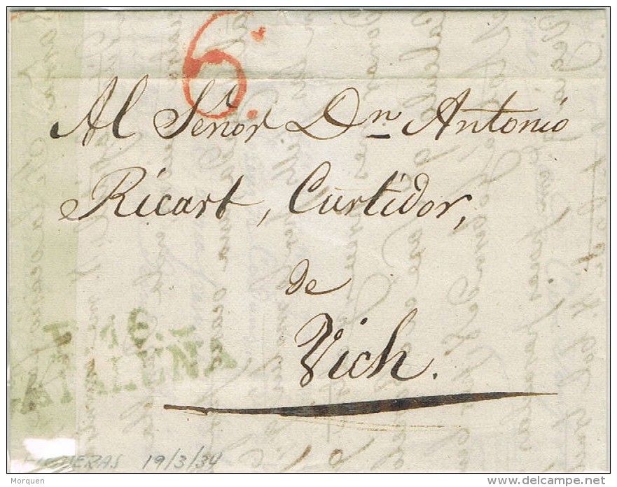 5437. Carta Entera Pre Filatelica FIGUERAS (Gerona) 1834 - ...-1850 Préphilatélie