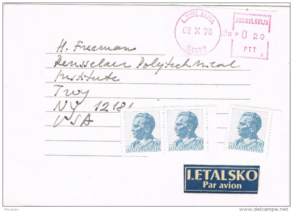 5439. Tarjeta Aerea LJUBLJANA (jugoslavia) 1978 - Covers & Documents