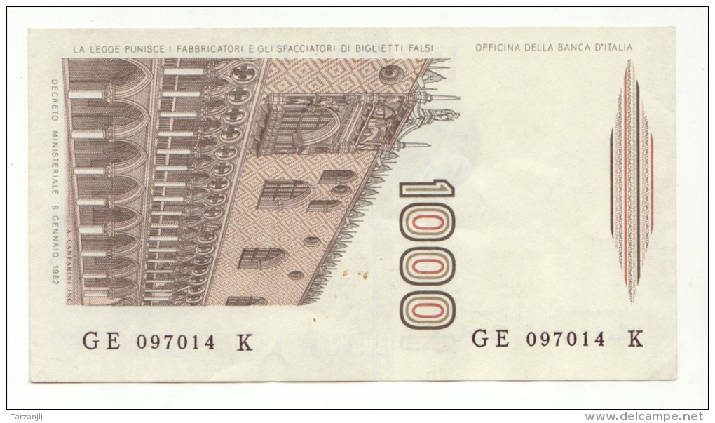 Billet De 1000 Lire  Marco Polo - 1000 Lire