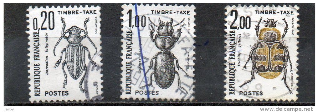 FRANCE     3 Timbres 0,20 1,00 F Et 2,00 F     Année 1982   Y&T: Taxe 104 106 Et 107   ( Oblitérés) - 1960-.... Used