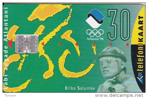 Estonia, ET 034, Erika Salumäe, Sport, Olympics, 2 Scans. - Estonia