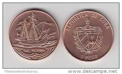 MD2336 CUBA UNC 1994 1$ COPPER SHIP NAO VICTORIA KUBA - Cuba