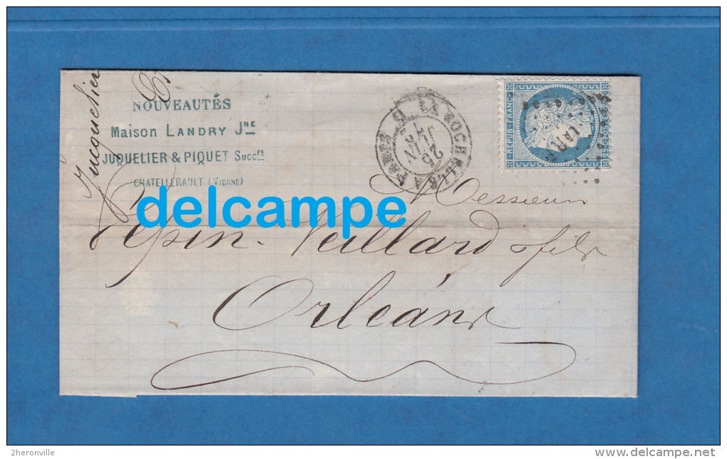 Lettre Ancienne De 1873 - CHATELLERAULT ( Vienne ) - Maison Landry Nouveautés - 1800 – 1899