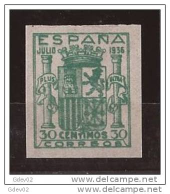ESNE57-L4043TESSC.España. Spain Espagne.ESCUDO DE ESPAÑA.1936/7. (Ed NE 57**).sin Charnela.LUJO - Otros & Sin Clasificación