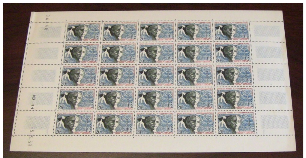 AOF - 1959 - N°Yv. 75 - Journée Du Timbre - Feuille Complète - Neuf Luxe ** / MNH / Postfrisch - Unused Stamps