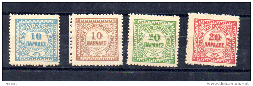 Crête 1898-99, Bureau Anglais D’Héraklion, 2 / 5**, Cote 70 €, - Kreta