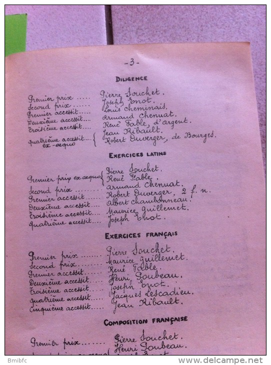 Petit Séminaire Saint Martin De Fontgombaud (Indre)  Distribution Des Prix Le Lundi 18 Juillet 1927 - Diplomas Y Calificaciones Escolares