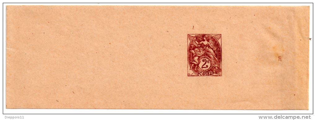 FRANCE Entier Postal Bande Pour Journaux BJ Type Blanc N°yvert 199 2c Brun Rouge Neuve Date 017 - Bandes Pour Journaux