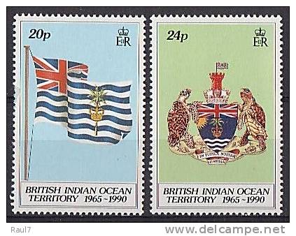 B.I.O.T. 1990 - 25e Ann De BIOT - 2v Neufs // Mnh CV €15.00 - Territoire Britannique De L'Océan Indien