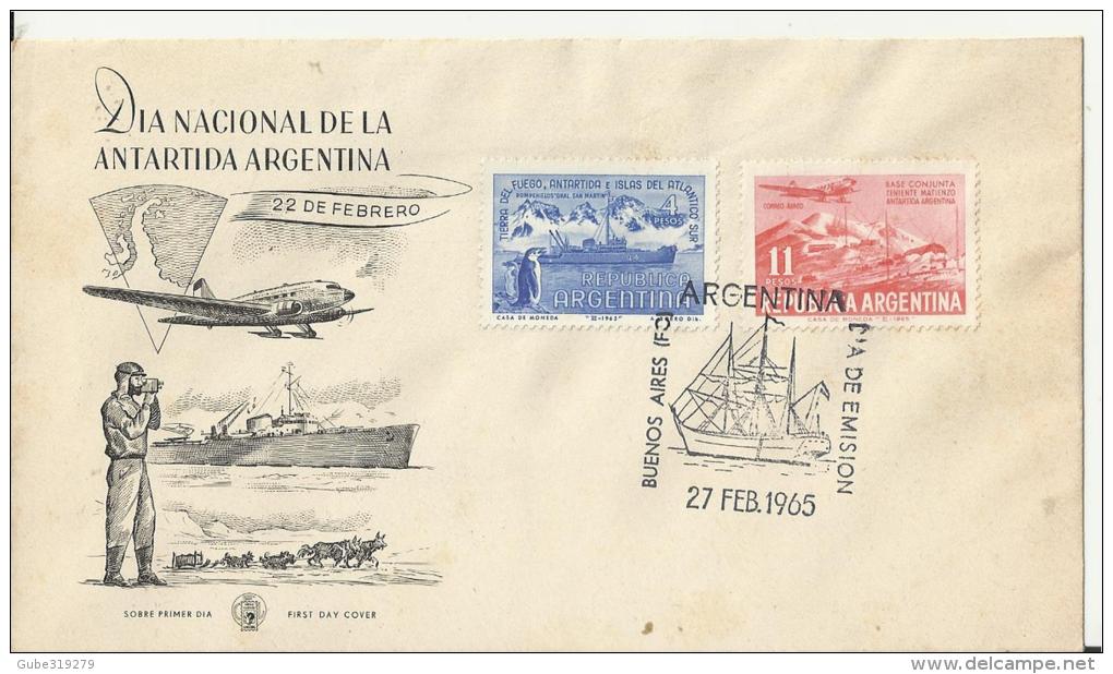 ARGENTINA 1965 - FDC DIA NACIONAL ANTARTIDA AEGENTINA   W 2 STS:1 OF 4 (TIERRA FUEPESOS POSTM B.AIRES JUN 5 ,1965  REARG - FDC