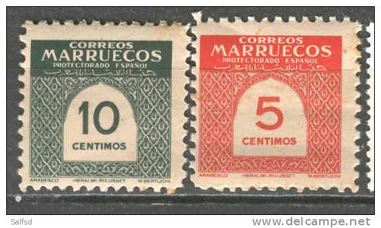 SPAIN Marruecos / Morocco  Edifil # 382/383 ** MNH Set Sans Ch. Stines / Manchitas - Marocco Spagnolo