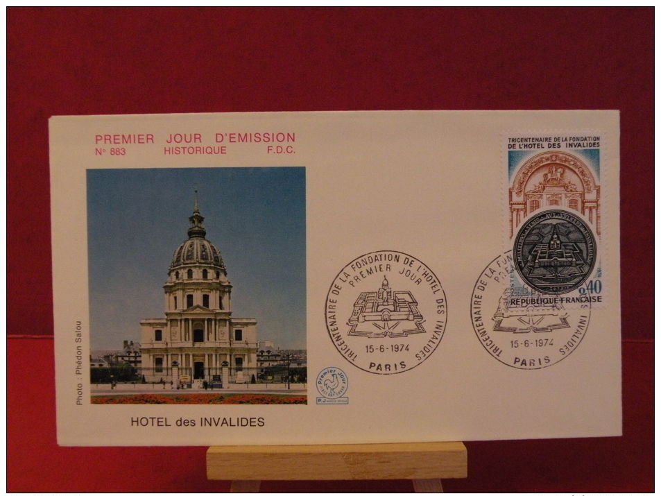 FDC, Hôtel Des Invalides - Paris - 15.6.1974 - 1er Jour - - 1970-1979